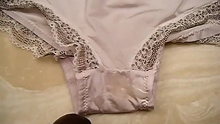 A quick nut on my wife's panties